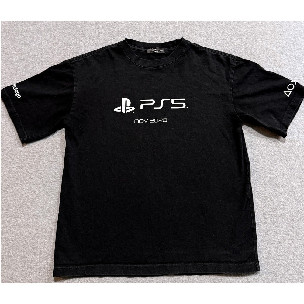 Balenciaga x PlayStation 5 PS5 Nov 2020 Collab T-Shirt Black Mens Size S
